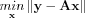 $ \underset{\mathbf{x}}{min}\left \| \mathbf{y}-\mathbf{A}\boldsymbol{\mathbf{x}} \right \|