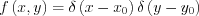 $ f\left ( x,y)=\delta \left ( x-x_{0} \right )\delta \left ( y-y_{0} \right )