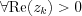 $          \forall\text{Re}(z_k)>0