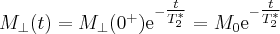 \label{repeated_FID4}
M_{\bot} (t) = M_{\bot}(0^+) \mathrm{e}^{-\tfrac{t}{T^*_2}} = M_0 \mathrm{e}^{-\tfrac{t}{T^*_2}}