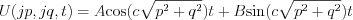 $                  U(jp,jq,t)= A\text{cos}(c\sqrt{p^2+q^2})t + B\text{sin}(c\sqrt{p^2+q^2})t