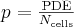 p=\frac{\mathrm{PDE}}{N_{\mathrm{cells}}}