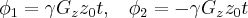 \label{1D_imaging1}
\phi_1 = \gamma G_z z_0 t, \hspace{10pt}
\phi_2 = -\gamma G_z z_0 t