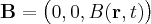 \label{B_definition}
\mathbf{B} = \big ( 0, 0, B(\mathbf{r} , t) \big )