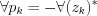 $           \forall p_k = -\forall (z_k)^*