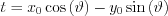 $t=x_{0}\cos \left (\vartheta  \right )-y_{0}\sin \left (  \vartheta\right )