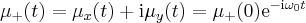 \label{moment_complex}
\mu_+(t) = \mu_x(t) + \mathrm{i} \mu_y(t) = \mu_+(0) \mathrm{e}^{ \mathrm{-i} \omega_0 t}