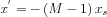 $ x^{'}=-\left ( M-1 \right )x_{s}