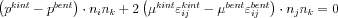 \left ( p^{kint}-p^{bent}  \right )\cdot n_{i} n_{k}+2\left ( \mu^{kint}\varepsilon_{ij}^{kint}-\mu^{bent}\varepsilon_{ij}^{bent}\right )\cdot n_{j} n_{k}=0