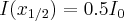 I(x_{1/2})=0.5I_0