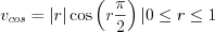 $ v_{cos}=\left |r  \right |\cos\left ( r\frac{\pi}{2} \right ) |  0\leq r\leq 1