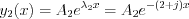 $
y_{2}(x)=A_{2}e^{\lambda_{2}x}=A_{2}e^{-(2+j)x}