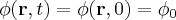 \label{phi_homogen}
\phi (\mathbf{r} , t) = \phi (\mathbf{r} , 0) = \phi_0