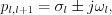 $ p_{l,l+1} = \sigma_{l} \pm j\omega_l ,