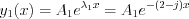 $
y_{1}(x)=A_{1}e^{\lambda_{1}x}=A_{1}e^{-(2-j)x}