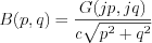 $                  B(p,q)=\frac{G(jp,jq)}{ c\sqrt{p^2+q^2}}