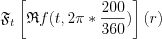 $  \mathfrak{F}_{t}\left [\mathfrak{R}f(t, 2\pi*\frac{200}{360})\right ]\left ( r \right )