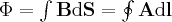 \label{flux_with_vector_potential}
\Phi = \int \mathbf{B} \mathrm{d} \mathbf{S} = \oint \mathbf{A} \mathrm{d} \mathbf{l}