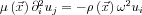 \mu\left(\vec{x} \right )\partial _{i}^2 u_{j}=-\rho\left(\vec{x} \right )\omega^2 u_{i}