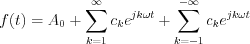 $
f(t)= A_{0} + \sum_{k=1}^{\infty}c_{k}e^{jk\omega t}+\sum_{k=-1}^{-\infty}c_{k}e^{jk\omega t}