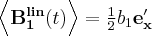 \label{b1_lin_rotate_time_average}
\Big < \mathbf{B^{lin}_1}(t) \Big > = \frac{1}{2}  b_1 \mathbf{e'_x}