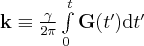 \label{k_vector}
\mathbf{k} \equiv \frac{\gamma}{2 \pi}\int \limits_0^t \mathbf{G} (t') \mathrm{d} t'