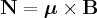 \label{magnetic_moment_B}
\mathbf{N} = \boldsymbol{\mu} \times \mathbf{B}