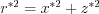 r^{*2}=x^{*2}+z^{*2}