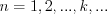 $n=1,2,...,k,...