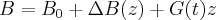 \label{spin_echo_imaging1}
B = B_0 + \Delta B (z) + G(t)z