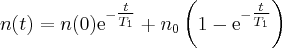 \label{spin_relaxation_T1}
n(t) = n(0) \mathrm{e}^{- \tfrac{t}{T_1}} + n_0 \left ( 1 - \mathrm{e}^{- \tfrac{t}{T_1} } \right )