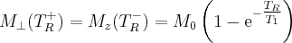 \label{repeated_FID6}
M_{\bot}(T_R^+) = M_z (T_R^-) = M_0 \left( 1 - \mathrm{e}^{-\tfrac{T_R}{T_1}} \right)