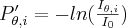 P'_{\theta, i}=-ln(\frac{I_{\theta,i}}{I_0})