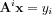 $ \mathbf{A}^{i}\mathbf{x}=y_{i}