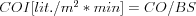 COI[lit./m^2*min] = CO/BS