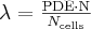 \lambda=\frac{\mathrm{PDE} \cdot \mathrm{N}}{N_{\mathrm{cells}}}