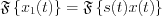 $\mathfrak{F} \left\{x_1 (t) \right\}= \mathfrak{F}\left\{s(t)x(t)\right\}